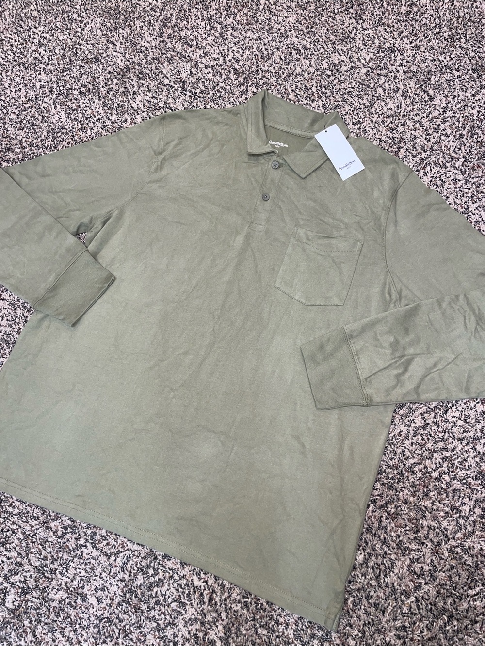 Long Sleeve Polo Shirt - Olive Green XL Goodfellow & Co. NWT
